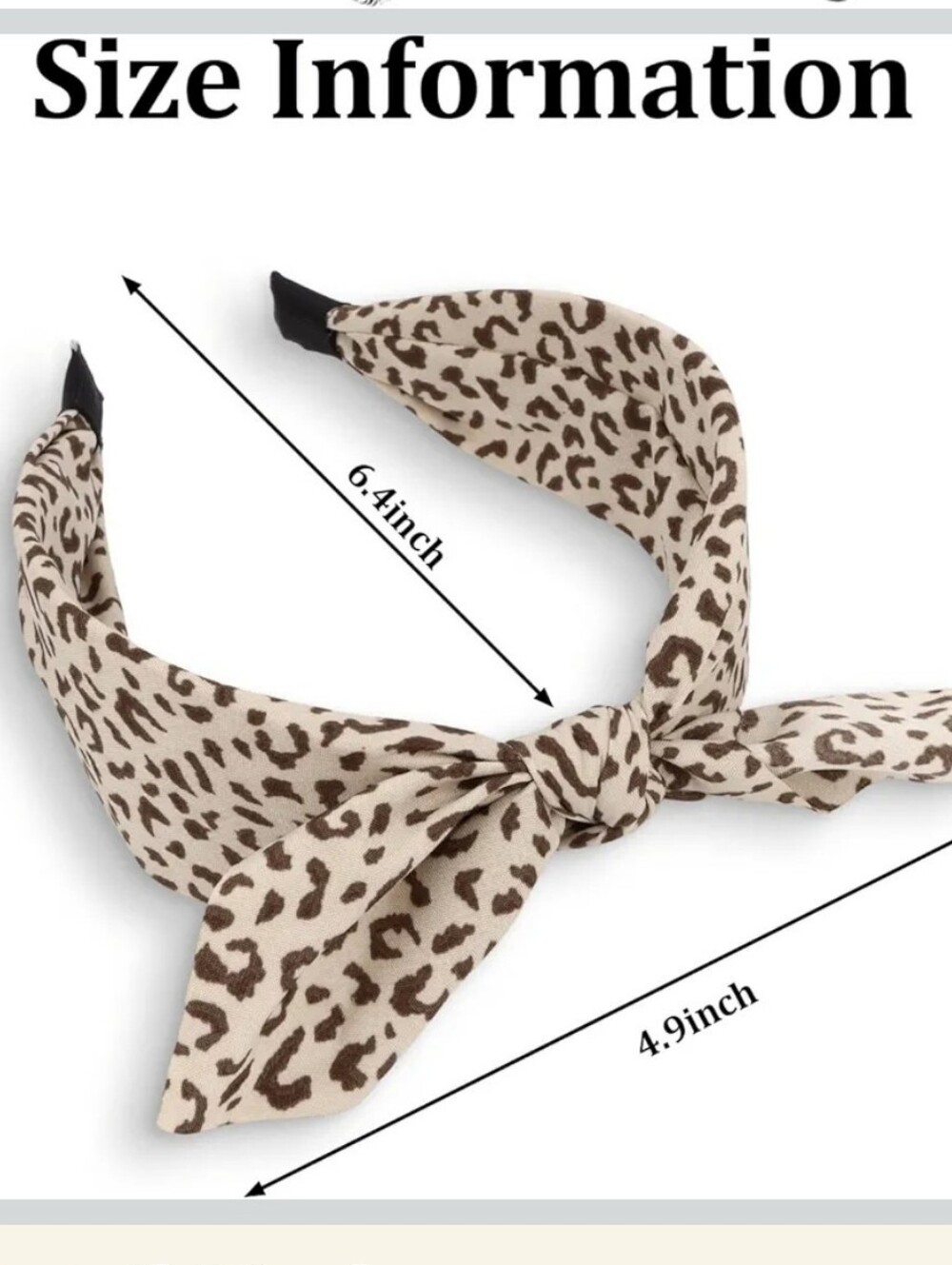 Leopard Print Knot Headband - Brown - Picture 5 of 7
